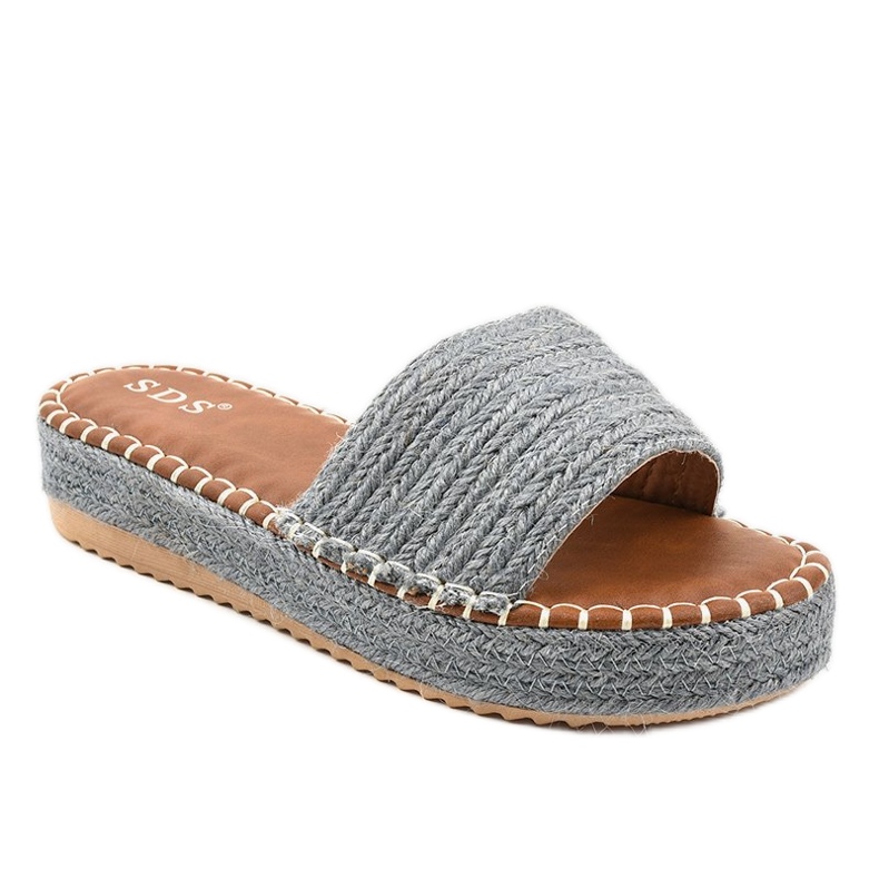 Blaue Espadrilles-Hausschuhe 7970-PL grau