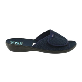 Adanex Marineblaue Hausschuhe mit Klettverschluss navy blau