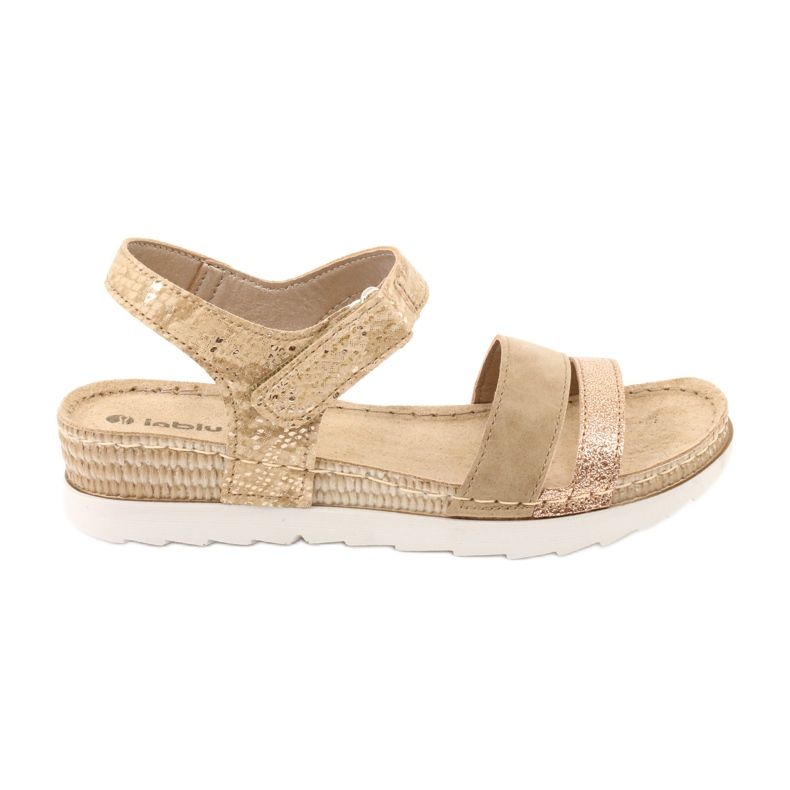 Sandalen mit Ledereinsatz Inblu Platino OF019 beige golden