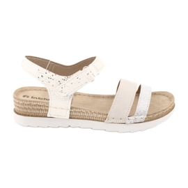 Sandalen mit Ledereinsatz Inblu Argento OF019 weiß grau