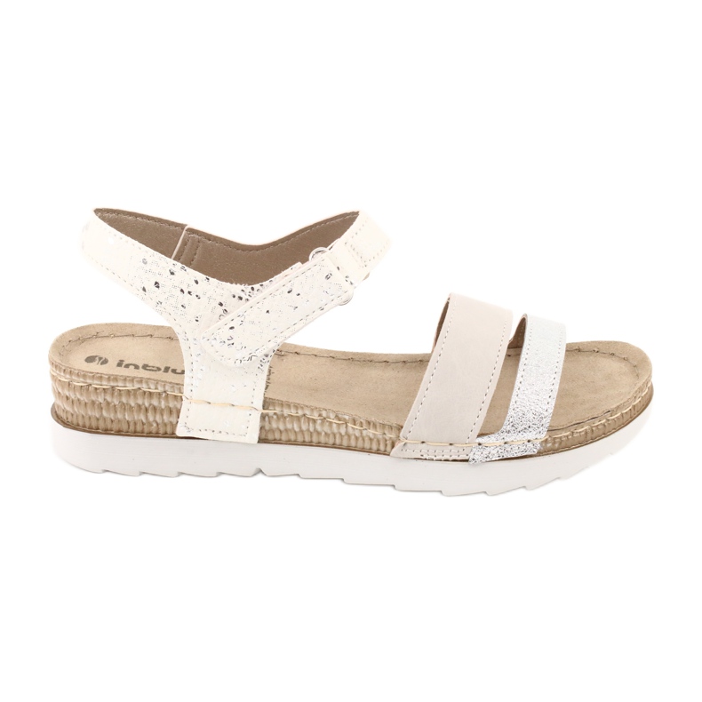 Sandalen mit Ledereinsatz Inblu Argento OF019 weiß grau