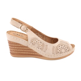 Evento Bequeme Keilsandalen 20SD98-1862 braun gelb