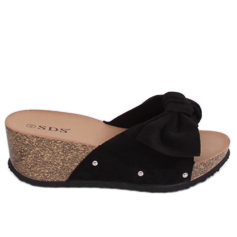 Schwarze Keilschuhe 7862-KL Black II Qualität