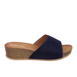 Marineblaue Hausschuhe 10-238 D.BLUE