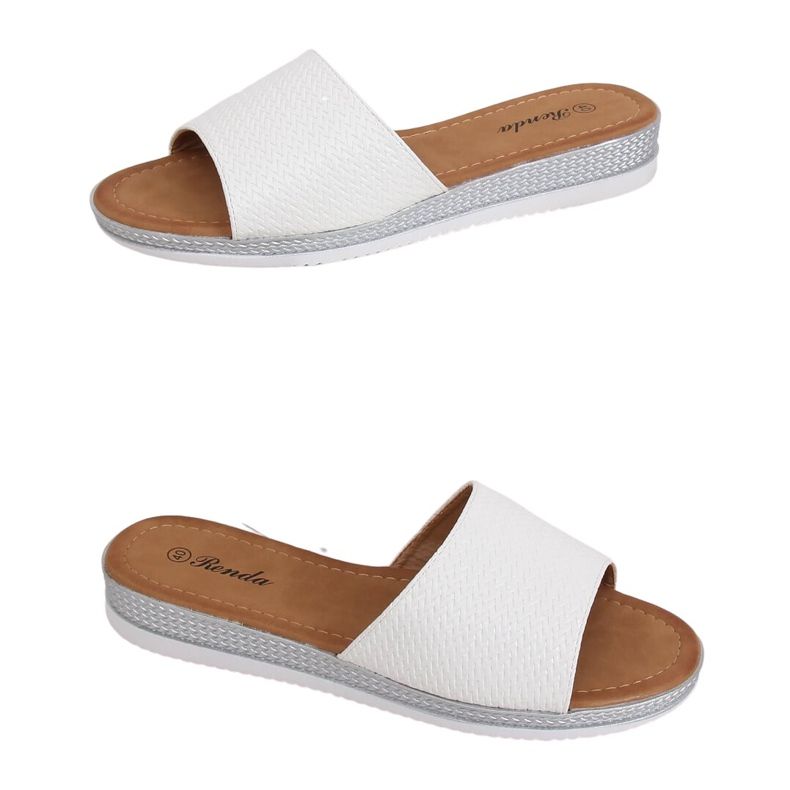 Weiße Damenhausschuhe BQ-66 Weiß