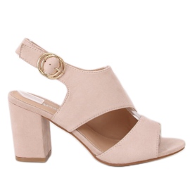 Beige Sandalen mit hohen Absätzen A8560 Beige