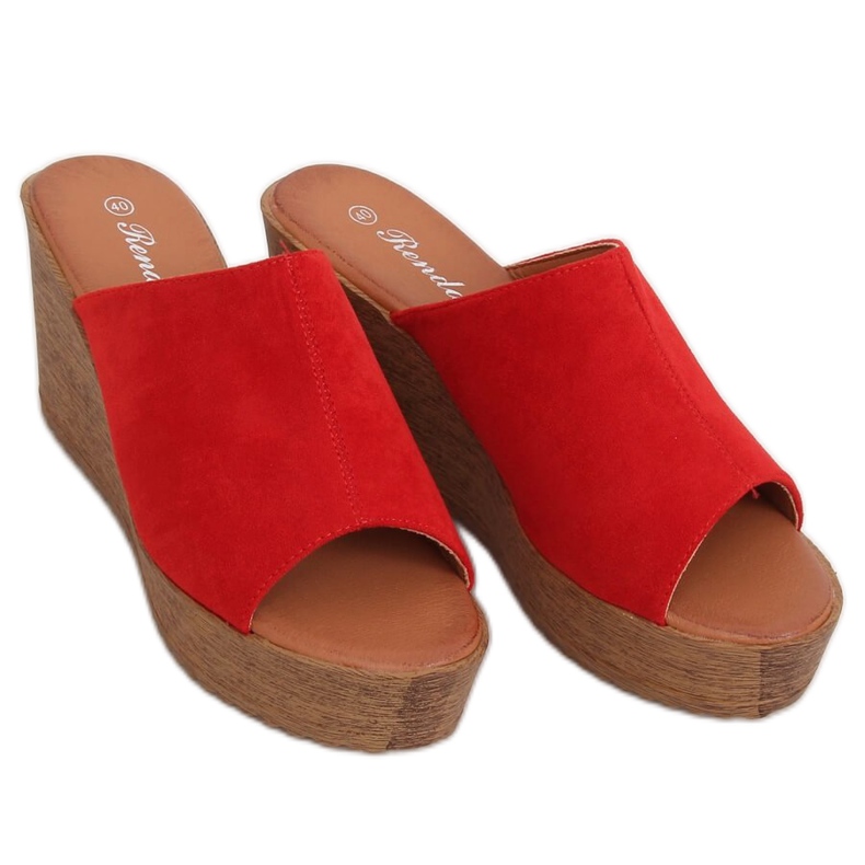 Rote Keilpantoffel rot 10-236 Rot