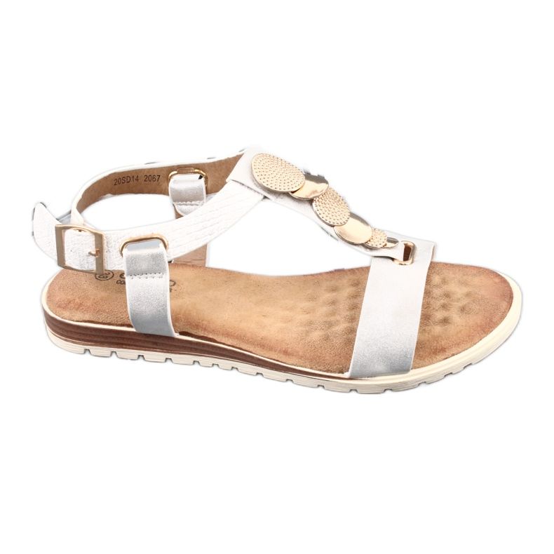Evento Damen Silber Sandalen 20SD14 2067 weiß grau
