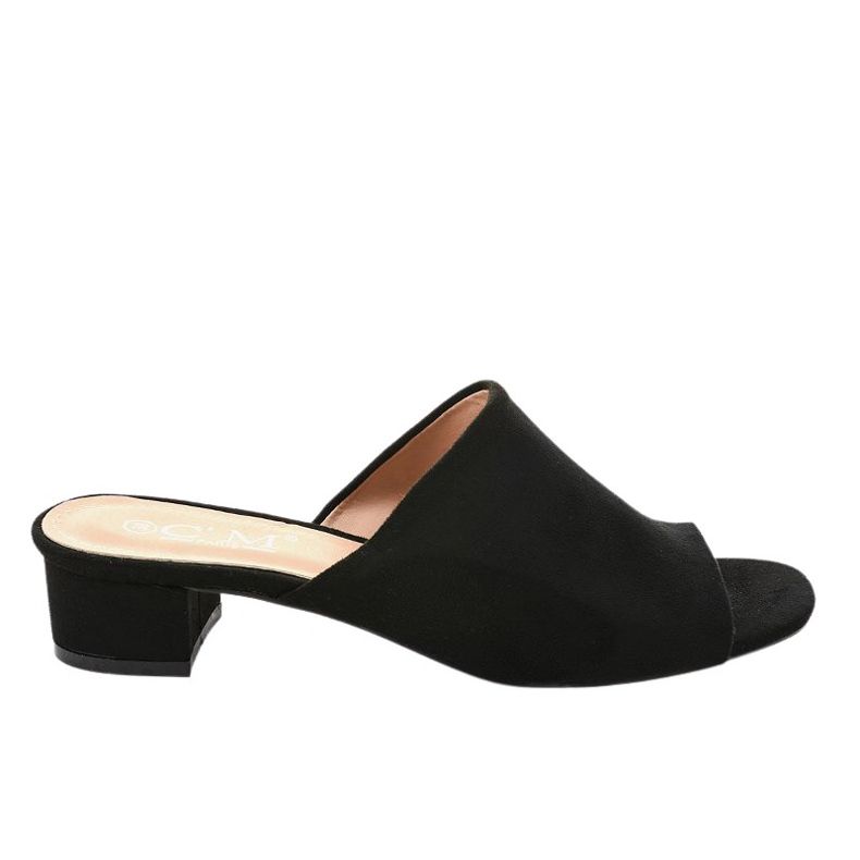 Schwarze Hausschuhe mit hohen Absätzen 77-91