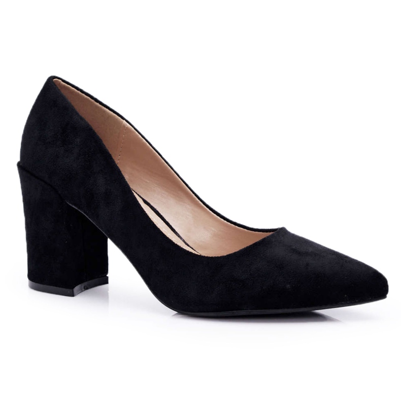 FRJ Damen Pumps mit Absatz Wildleder Schwarz Femmini
