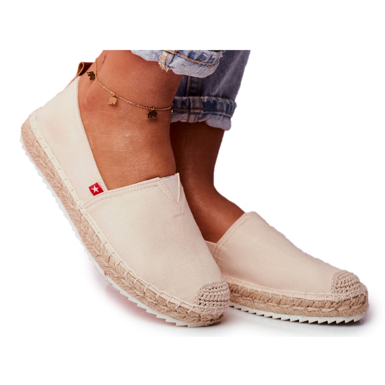 Damen Espadrilles, Geflochtene Sohle Beige Big Star FF274A500