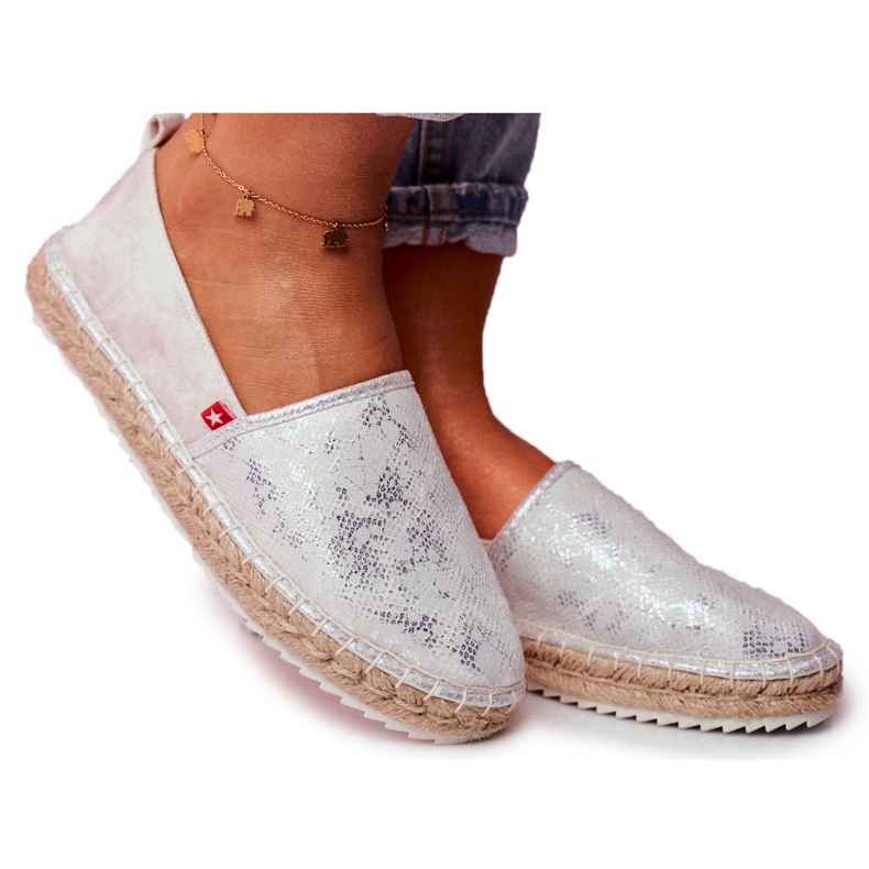 Damen Espadrilles, Geflochtene Sohle Silber Big Star FF274A514 grau