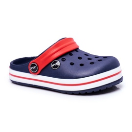 Hausschuhe für einen Jungen, ein Mädchen, ein Kinderschaumkrokodile marineblau rot