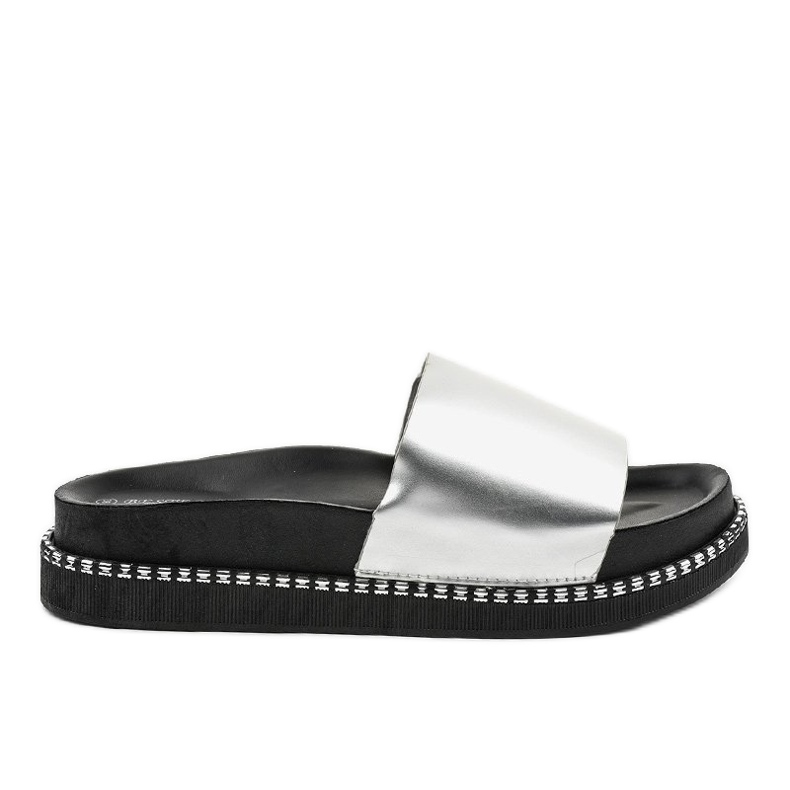 CH-107 silberne Hausschuhe grau