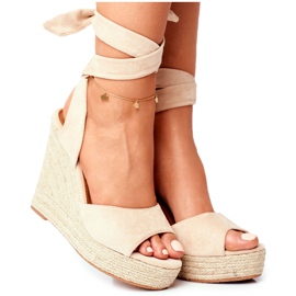 SEA Sandalen mit Keilabsatz für Damen Beige Belleza