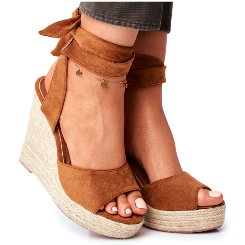 PS1 Damensandalen mit Keilabsatz Camel Belleza braun