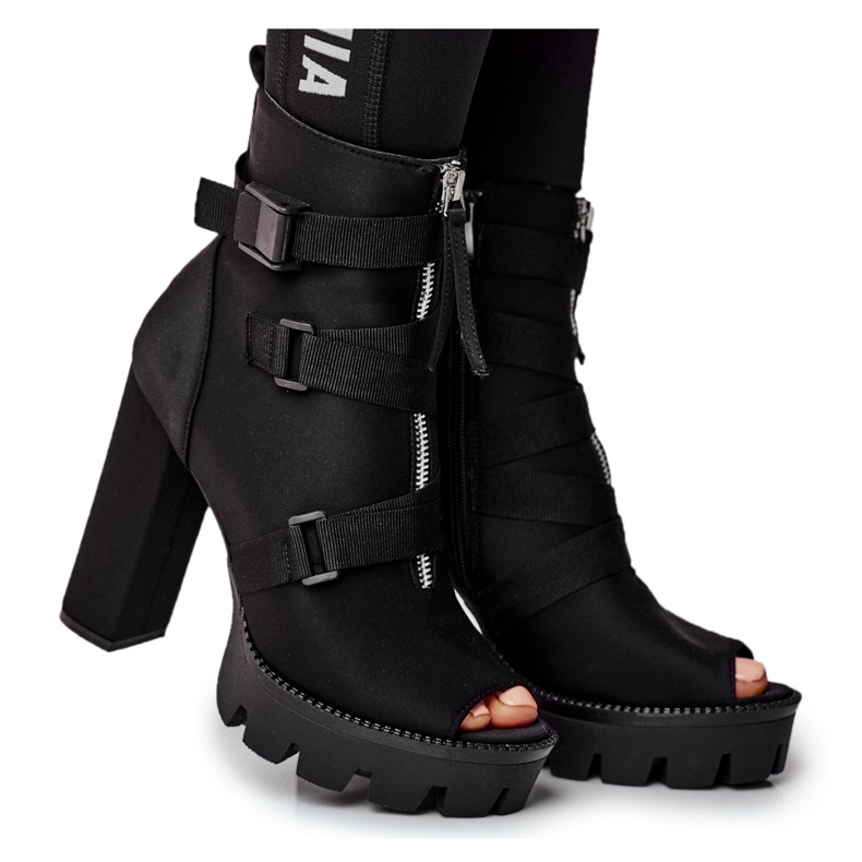 PS1 Damen Stiefeletten Open Toe Black Gladios schwarz