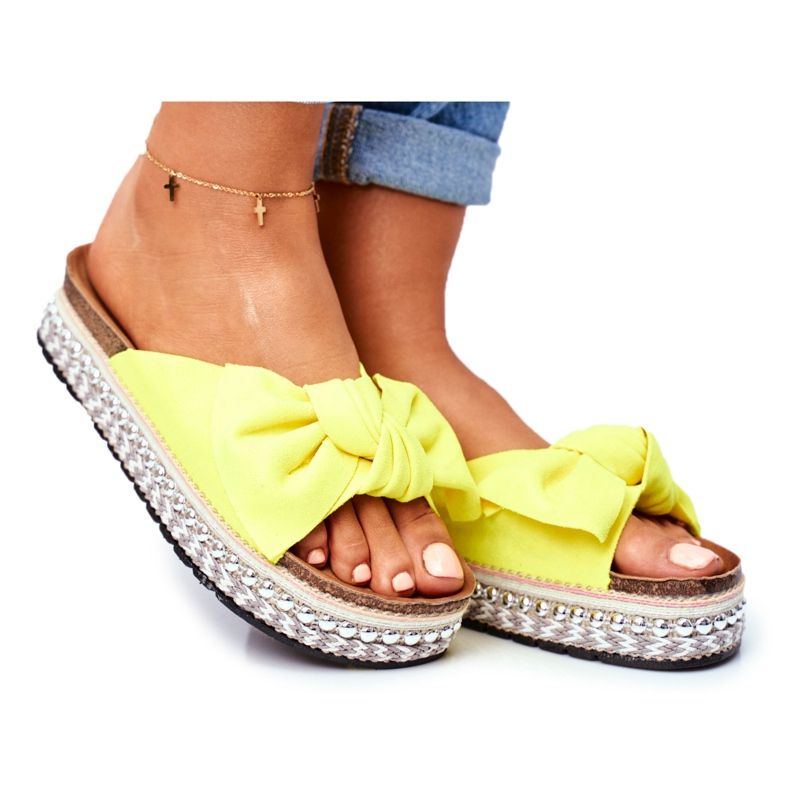 Damen Hausschuhe High Yellow Neon Mortigo gelb