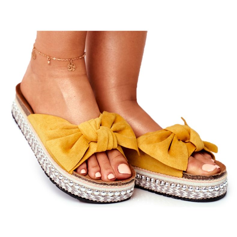 PS1 Hohe Hausschuhe für Damen Gelb Mortigo