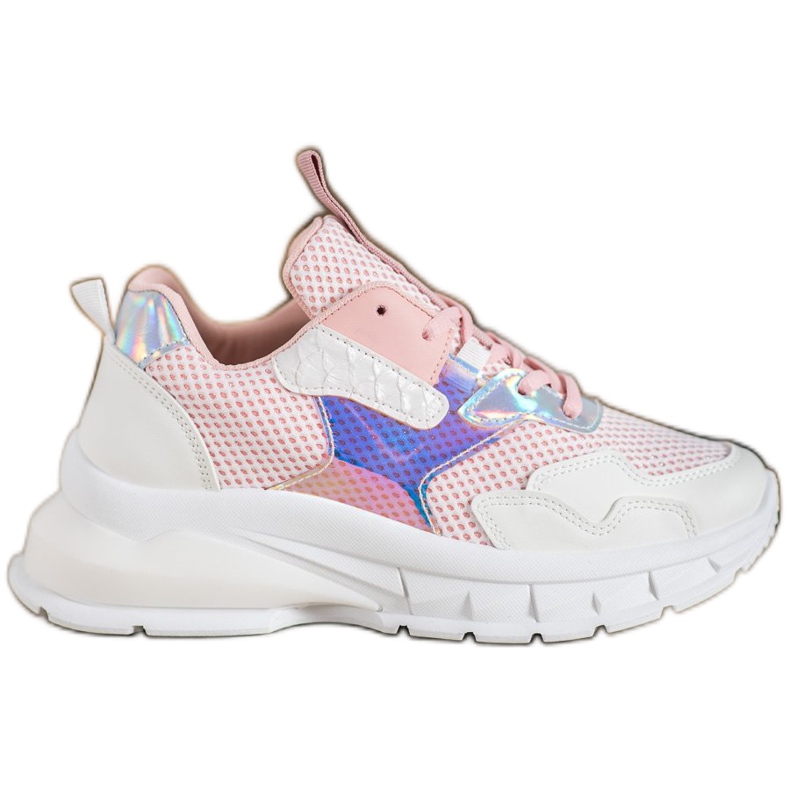 Mannika Modische Sneaker mit Mesh rosa