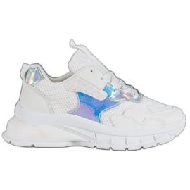 Mannika Modische Sneaker mit Mesh weiß