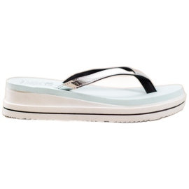 SHELOVET Keil-Flip-Flops blau