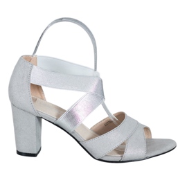 Filippo Silberne Slip-On-Sandalen grau
