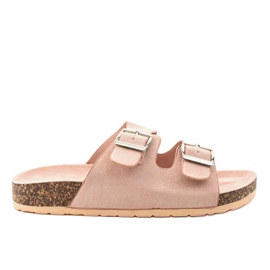 Rosa Hausschuhe mit Schnalle BL3100-SF