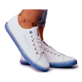 Damen Sneaker Cross Jeans Weiß Blau FF2R4077C