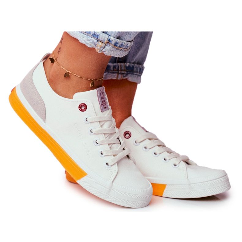 Damen Sneaker Cross Jeans Weiß Orange FF2R4043C
