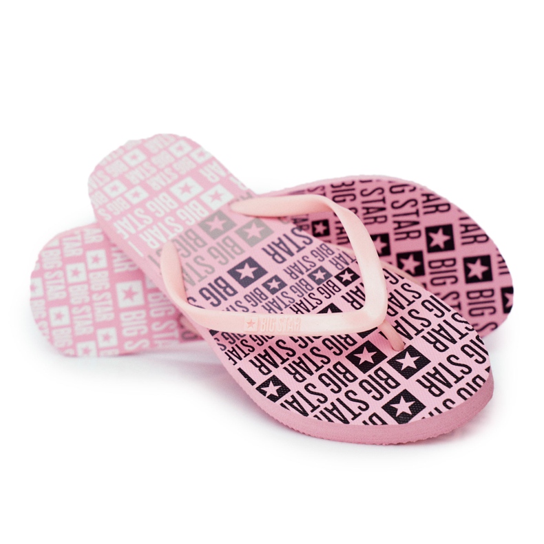 Damen Hausschuhe Flip-Flops Big Star Pink FF274A304 rosa