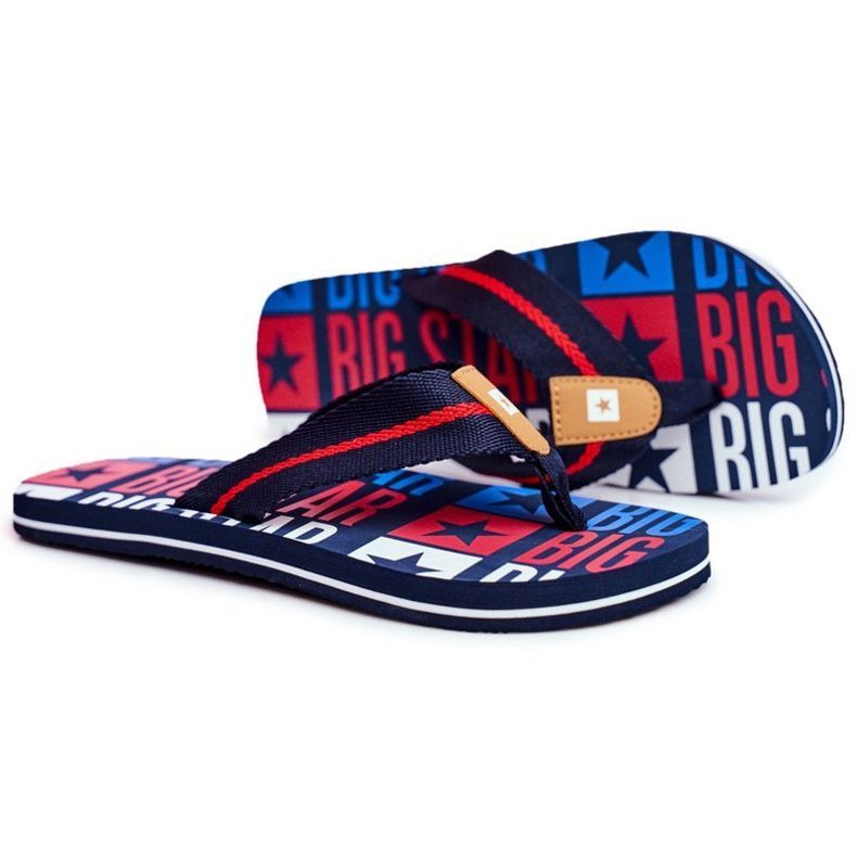 Herren Hausschuhe Flip-Flops Big Star Marineblau FF274A484