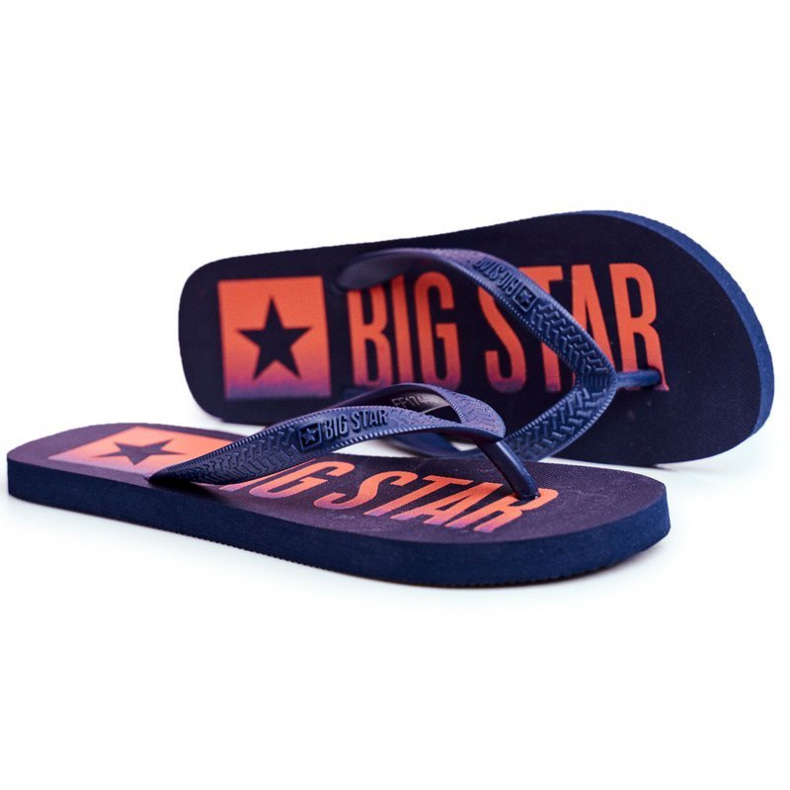 Herren Hausschuhe Flip-Flops Big Star Marineblau FF274A468