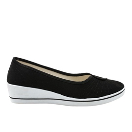 Schwarze Turnschuhe, Keil Turnschuhe K-1-001