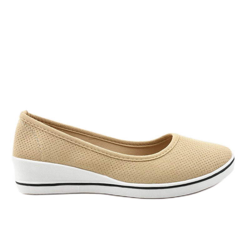 Beige Sneakers auf dem Keil HC-0307
