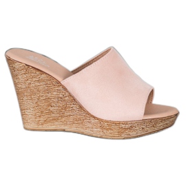 Small Swan Leichte Wildleder Hausschuhe rosa