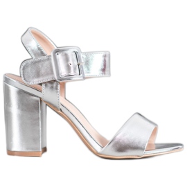 Small Swan Sandalen an einer Bar mit Öko-Leder grau