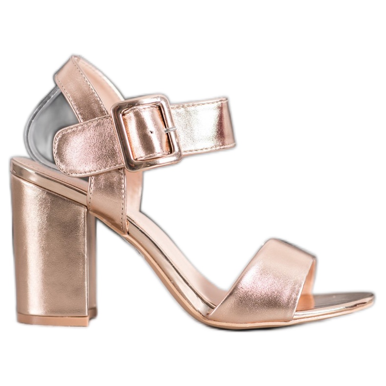 Small Swan Sandalen an einer Bar mit Öko-Leder golden