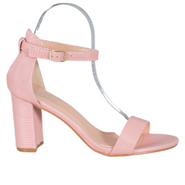 Small Swan Stylische Sandalen mit hohen Absätzen rosa