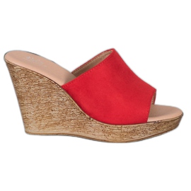 Small Swan Leichte Wildleder Hausschuhe rot