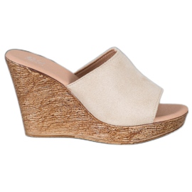 Small Swan Leichte Wildleder Hausschuhe braun