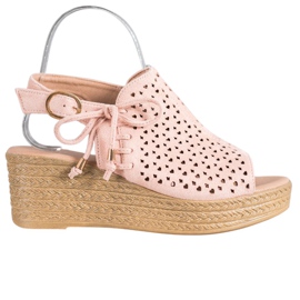 Small Swan Bequeme durchbrochene Sandalen rosa