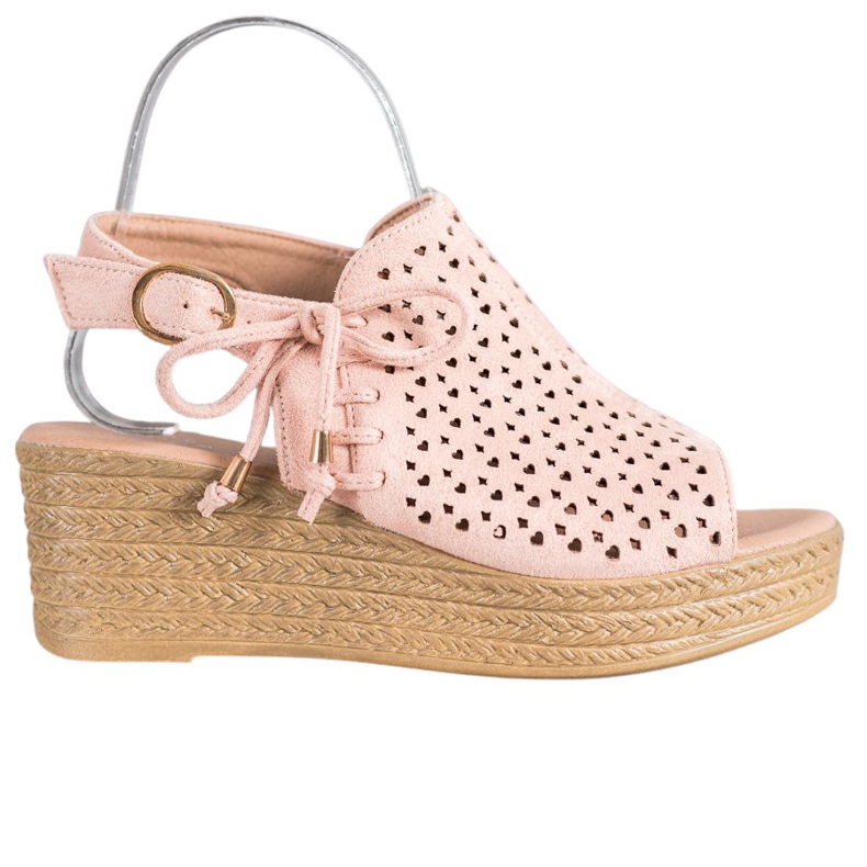 Small Swan Bequeme durchbrochene Sandalen rosa