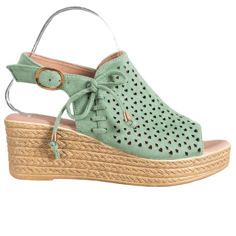 Small Swan Bequeme durchbrochene Sandalen grün
