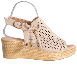 Small Swan Bequeme durchbrochene Sandalen braun