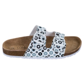 SHELOVET Bequeme gemusterte Hausschuhe weiß schwarz grau