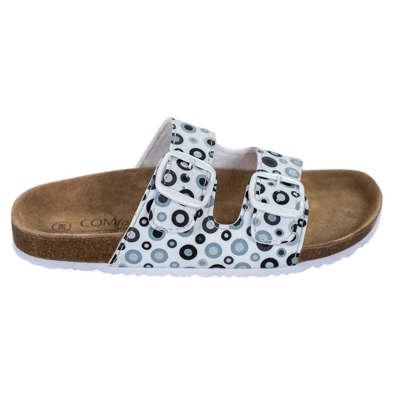 SHELOVET Bequeme gemusterte Hausschuhe weiß schwarz grau