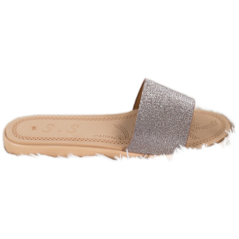 Small Swan Hausschuhe mit Glitzer mehrfarbig grau gelb