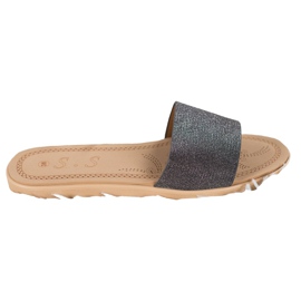 Small Swan Hausschuhe mit Glitzer schwarz mehrfarbig