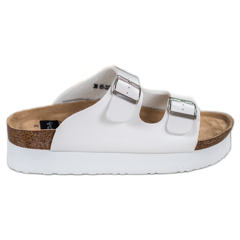 SHELOVET Weiße Hausschuhe auf der Plattform